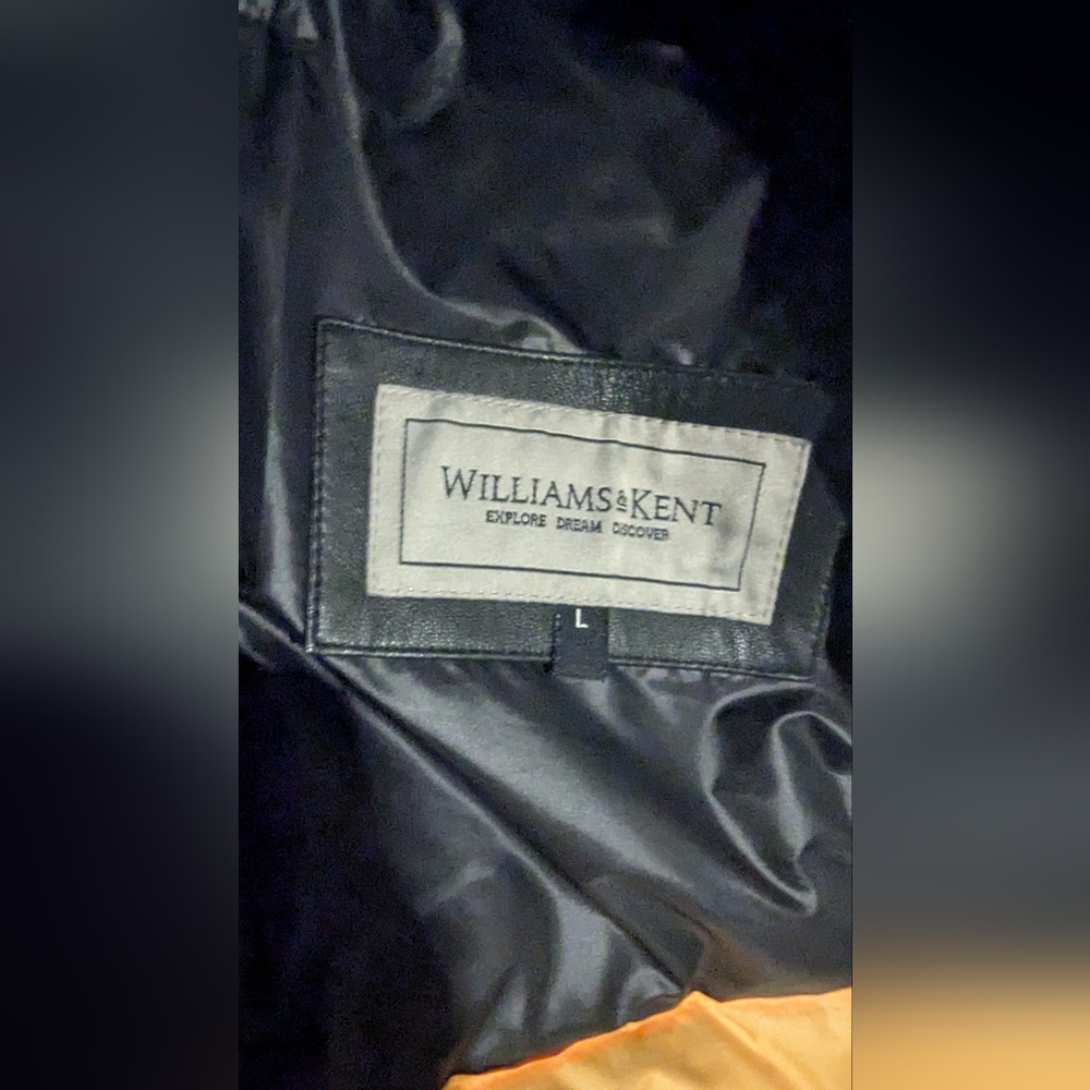 Reg $600 Williams & Kent Leather-Trimmed Quilted Jogger Puffy Jacket Size L - Picture 3 of 11